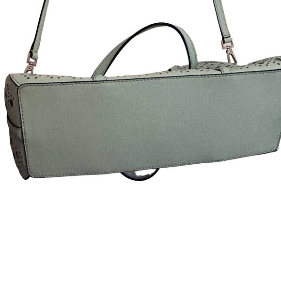 KATE SPADE Newbury Lane Caining Grace Blue Bag Rachelle Tote Cutouts - Picture 5 of 10